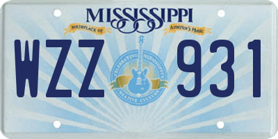 MS license plate WZZ931