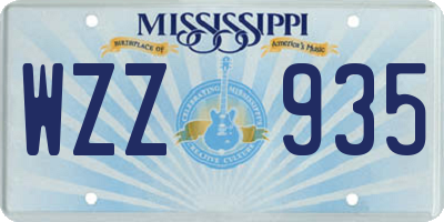 MS license plate WZZ935