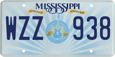 MS license plate WZZ938