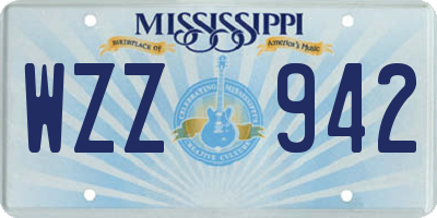MS license plate WZZ942