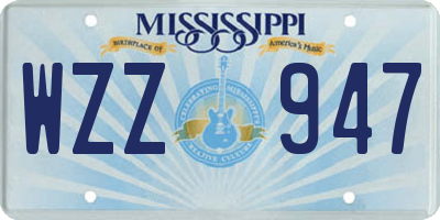 MS license plate WZZ947