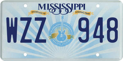 MS license plate WZZ948