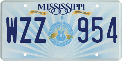 MS license plate WZZ954