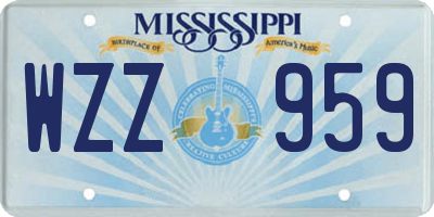 MS license plate WZZ959