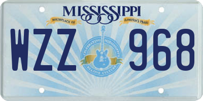 MS license plate WZZ968