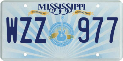 MS license plate WZZ977