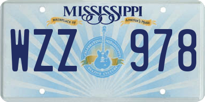 MS license plate WZZ978