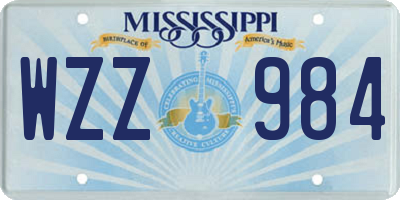 MS license plate WZZ984