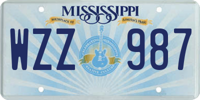 MS license plate WZZ987