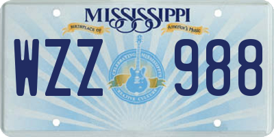 MS license plate WZZ988