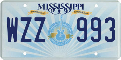 MS license plate WZZ993