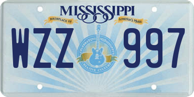 MS license plate WZZ997