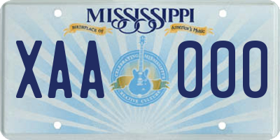 MS license plate XAA000