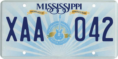 MS license plate XAA042