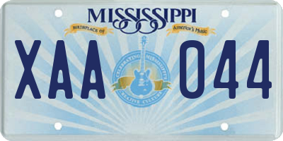 MS license plate XAA044