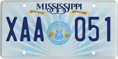 MS license plate XAA051