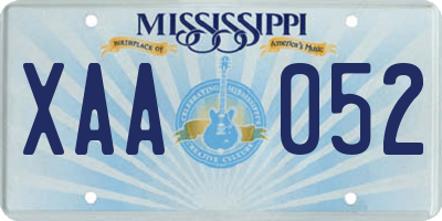 MS license plate XAA052