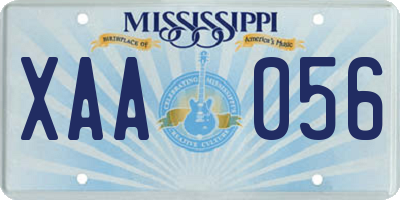 MS license plate XAA056