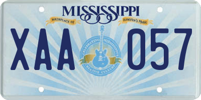 MS license plate XAA057