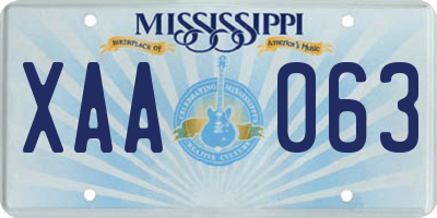 MS license plate XAA063