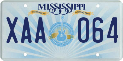MS license plate XAA064