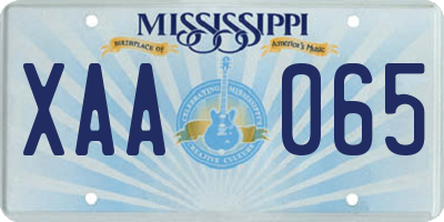 MS license plate XAA065