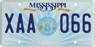 MS license plate XAA066