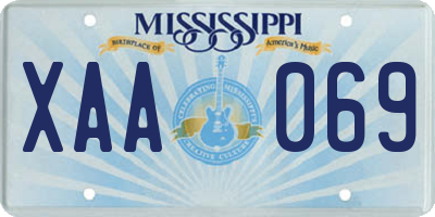 MS license plate XAA069