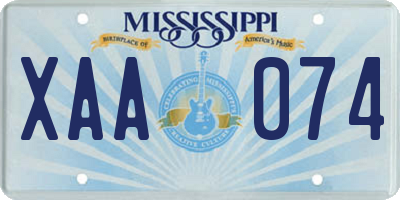 MS license plate XAA074
