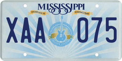 MS license plate XAA075
