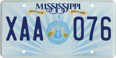 MS license plate XAA076
