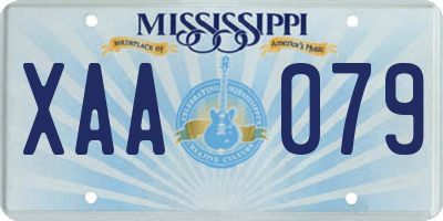 MS license plate XAA079
