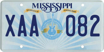 MS license plate XAA082