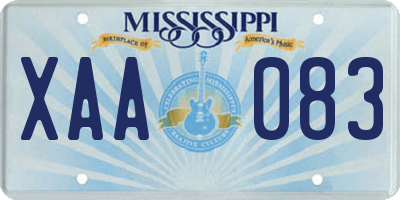 MS license plate XAA083