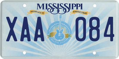 MS license plate XAA084
