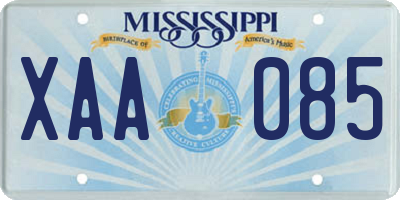 MS license plate XAA085