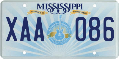 MS license plate XAA086