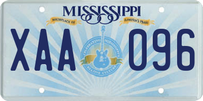 MS license plate XAA096