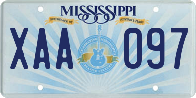 MS license plate XAA097