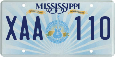 MS license plate XAA110