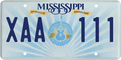 MS license plate XAA111