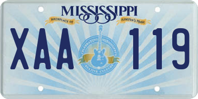 MS license plate XAA119