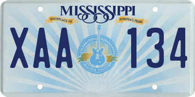 MS license plate XAA134