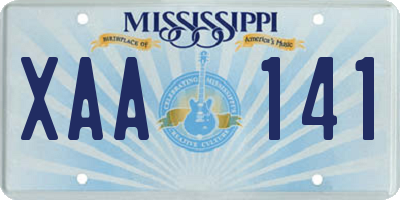 MS license plate XAA141