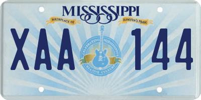 MS license plate XAA144
