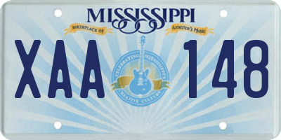 MS license plate XAA148