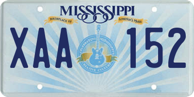 MS license plate XAA152