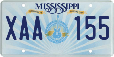 MS license plate XAA155