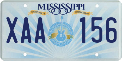 MS license plate XAA156