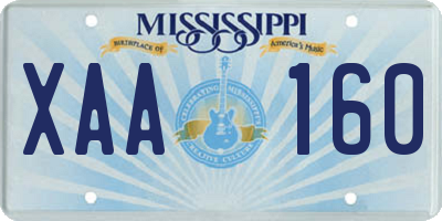 MS license plate XAA160